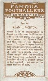 1925 British American Tobacco Famous Footballers #44 Alan Morton Back