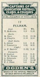1926 Ogden's Cigarettes Captains of Association Football Clubs, & Colours #17 Jimmy Torrance Back