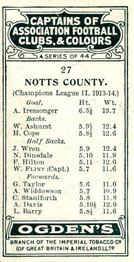 1926 Ogden's Cigarettes Captains of Association Football Clubs, & Colours #27 Billy Flint Back