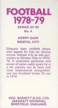 1978-79 Bassett & Co. Football #4 Gerry Gow Back