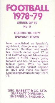 1978-79 Bassett & Co. Football #9 George Burley Back