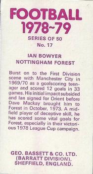 1978-79 Bassett & Co. Football #17 Ian Bowyer Back