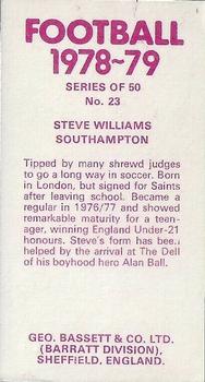 1978-79 Bassett & Co. Football #23 Steve Williams Back