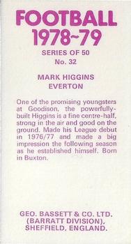 1978-79 Bassett & Co. Football #32 Mark Higgins Back