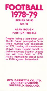 1978-79 Bassett & Co. Football #46 Alan Rough Back