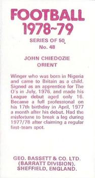 1978-79 Bassett & Co. Football #48 John Chiedozie Back