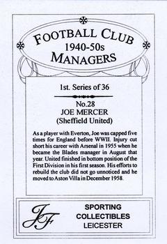 2001 JF Collectibles Football Club Managers 1940-50s #28 Joe Mercer Back