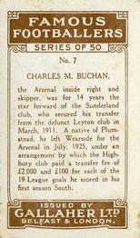 1926 Gallaher Famous Footballers #7 Charlie Buchan Back