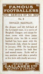 1926 Gallaher Famous Footballers #8 Donald McKinlay Back