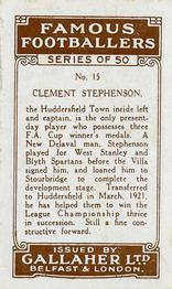 1926 Gallaher Famous Footballers #15 Clem Stephenson Back