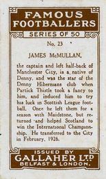 1926 Gallaher Famous Footballers #23 Jimmy McMullan Back