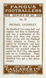 1926 Gallaher Famous Footballers #29 Mike Gilhooley Back