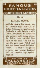 1926 Gallaher Famous Footballers #46 Samuel Moore Back