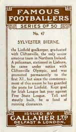 1926 Gallaher Famous Footballers #47 Sylvester Bierne Back