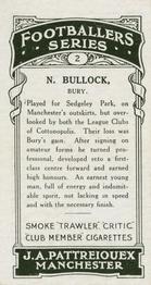 1927 J. A. Pattreiouex Footballers Series 1 #2 Norman Bullock Back