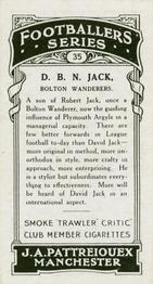 1927 J. A. Pattreiouex Footballers Series 1 #35 David Jack Back