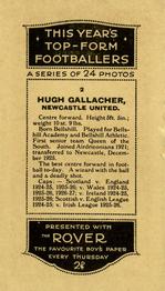 1927 D.C. Thomson / The Rover This Year's Top-Form Footballers #2 Hughie Gallacher Back