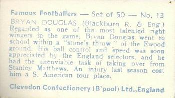 1961 Clevedon Confectionery Famous Footballers #13 Bryan Douglas Back