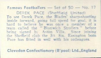 1961 Clevedon Confectionery Famous Footballers #17 Derek Pace Back