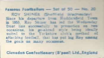 1961 Clevedon Confectionery Famous Footballers #20 Roy Shiner Back