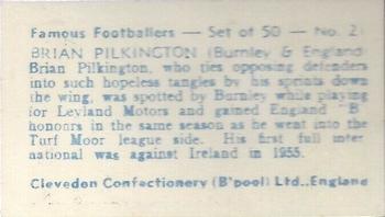 1961 Clevedon Confectionery Famous Footballers #21 Brian Pilkington Back