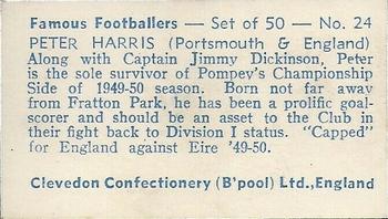 1961 Clevedon Confectionery Famous Footballers #24 Peter Harris Back