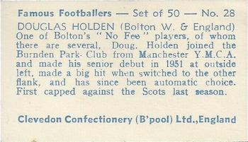 1961 Clevedon Confectionery Famous Footballers #28 Douglas Holden Back
