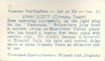 1961 Clevedon Confectionery Famous Footballers #30 John Scott Back