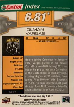 2012 Upper Deck Castrol Index MLS All-Star Game #21 Olman Vargas Back