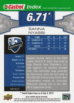 2012 Upper Deck Castrol Index MLS All-Star Game #25 Sanna Nyassi Back