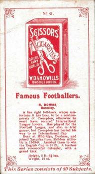 1914 Wills's Famous Footballers #6 Dicky Downs Back