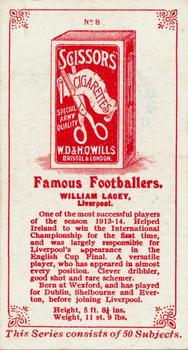 1914 Wills's Famous Footballers #8 Bill Lacey Back