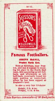 1914 Wills's Famous Footballers #10 Joe McCall Back