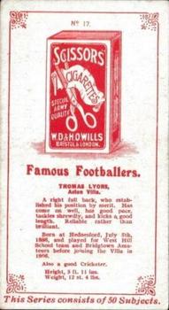 1914 Wills's Famous Footballers #17 Tom Lyons Back