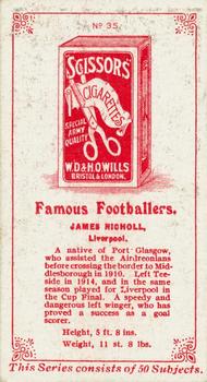 1914 Wills's Famous Footballers #35 James Nicholl Back