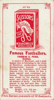 1914 Wills's Famous Footballers #49 Tom Fern Back