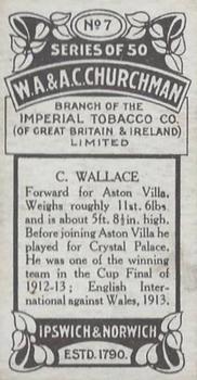 1914 Churchman's Footballers #7 Charlie Wallace Back
