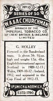 1914 Churchman's Footballers #10 George Holley Back