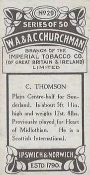1914 Churchman's Footballers #29 Charlie Thomson Back