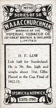 1914 Churchman's Footballers #30 Harry Low Back
