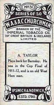 1914 Churchman's Footballers #31 Archie Taylor Back