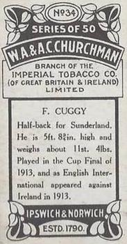 1914 Churchman's Footballers #34 Francis Cuggy Back