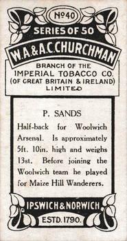 1914 Churchman's Footballers #40 Percy Sands Back