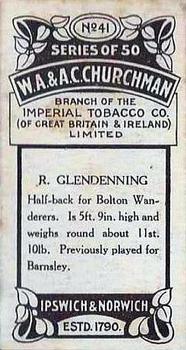 1914 Churchman's Footballers #41 Bob Glendenning Back