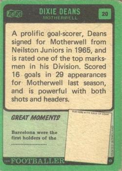 1970-71 A&BC Chewing Gum Footballers (Scottish) #20 Dixie Deans Back