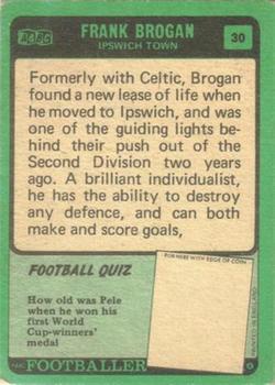 1970-71 A&BC Chewing Gum Footballers (Scottish) #30 Frank Brogan Back