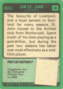 1970-71 A&BC Chewing Gum Footballers (Scottish) #40 Ian St. John Back