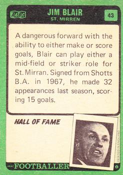 1970-71 A&BC Chewing Gum Footballers (Scottish) #43 Jim Blair Back