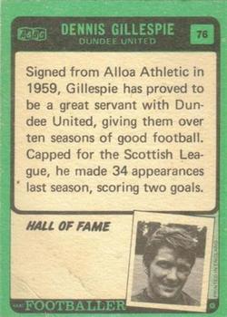 1970-71 A&BC Chewing Gum Footballers (Scottish) #76 Dennis Gillespie Back