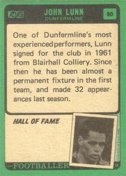1970-71 A&BC Chewing Gum Footballers (Scottish) #90 John Lunn Back